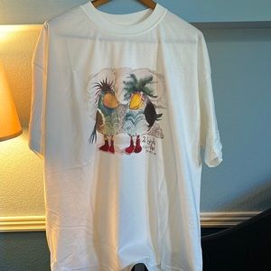 2 Birds with new Red Shoes T-shirt Short Sleeve Womens XXL